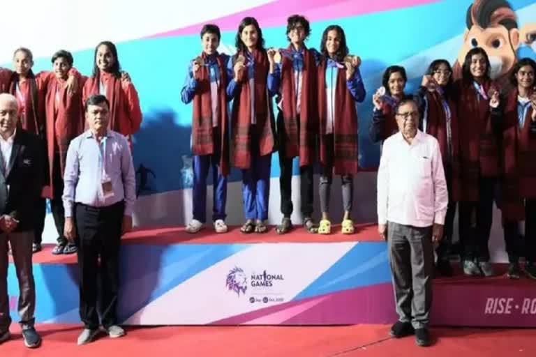 36 ஆவது தேசிய  போட்டிகள் - கர்நாடக சிறுமி நீச்சலில் தங்கம்