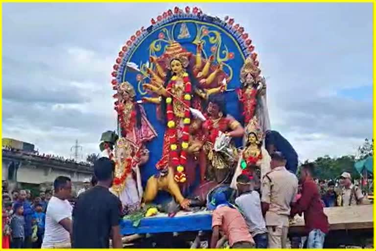 Durga idol immersion in Assam