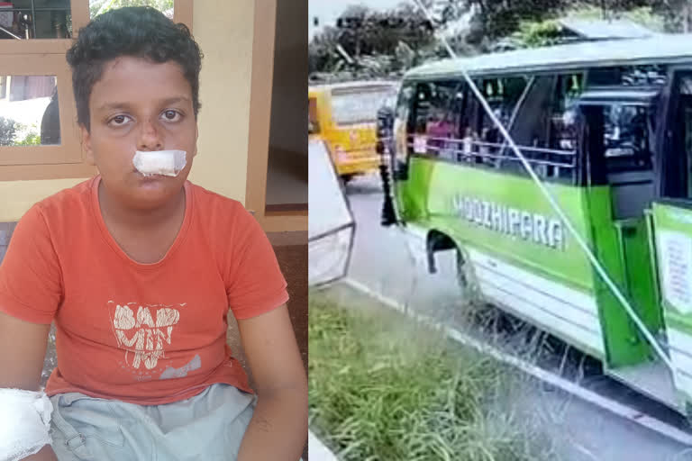 kottayam student fall from bus driver arrested  ബസില്‍ നിന്നും വിദ്യാര്‍ഥി തെറിച്ചുവീണ സംഭവത്തില്‍  ബസില്‍ നിന്നും വിദ്യാര്‍ഥി തെറിച്ചുവീണു  കോട്ടയം പാക്കിൽ പവർഹൗസ് ജങ്‌ഷനില്‍