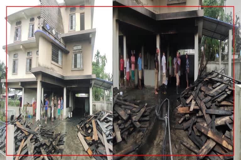 Miscreants burnt a businessmans house in Kokrajhar