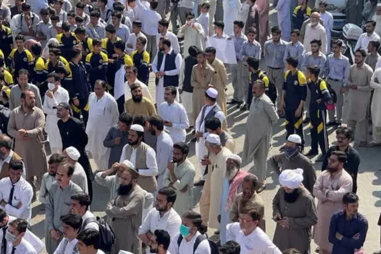 students protest after attack on school bus in swat valley of pakistan