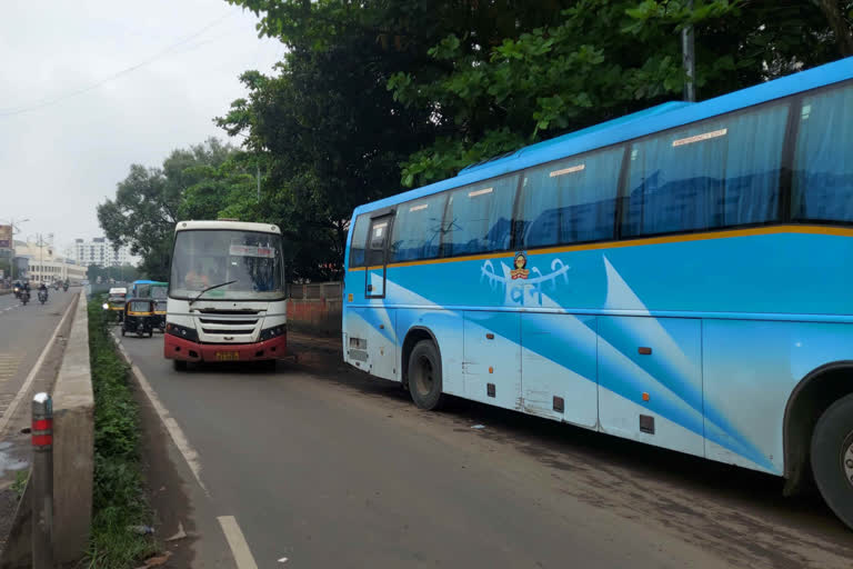 long queue outside Swargate bus stand