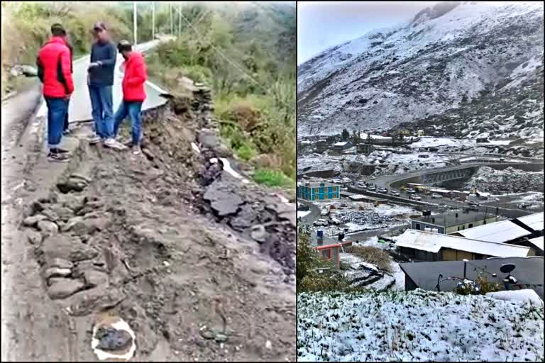 Landslide in Neuli Shansher road kullu.