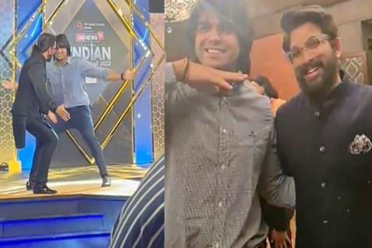 Neeraj chopra dance with Alluarjun Ranveer singh