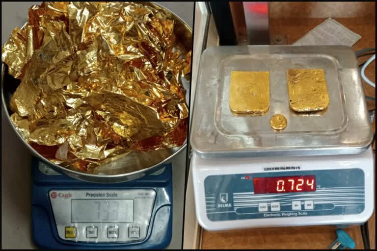 Gold seized from Kannur airport  Gold seized  Kannur airport  കണ്ണൂര്‍ വിമാനത്താവളത്തില്‍ സ്വര്‍ണ വേട്ട  പിടിച്ചെടുത്തത് 37 ലക്ഷം രൂപ വിലവരുന്ന സ്വര്‍ണം  സ്വര്‍ണം  കണ്ണൂർ