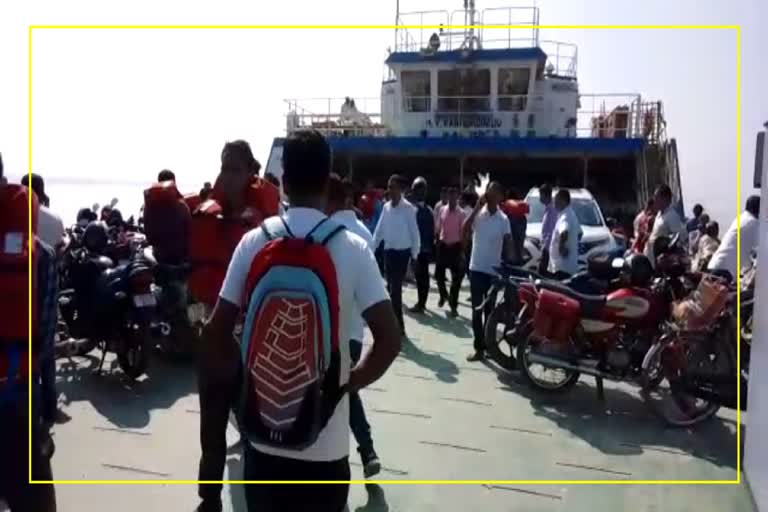 Passenger ferry stuck in Brahmaputra in Majuli