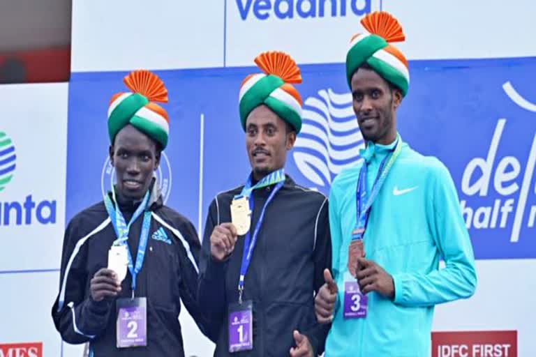 Delhi Half Marathon  Chala Regasa and Irine Cheptai win  avinash sable  Chala Regasa  Irine Cheptai  दिल्ली हाफ मैराथन  चाला रेगासा और इरिन चेप्टाई की जीत  इरिन चेप्टाई  चाला रेगासा  अविनाश साबले