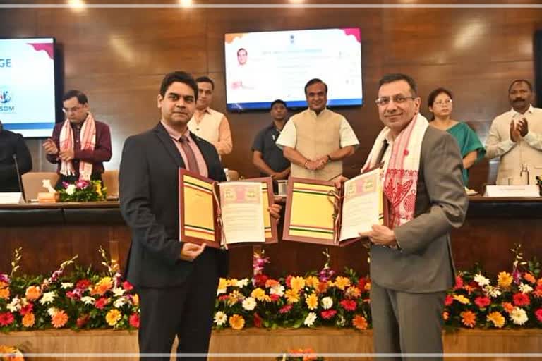 MoU Signing ceremony between various Assam Govt departments and top MNCs at Janata Bhavan in Guwahati