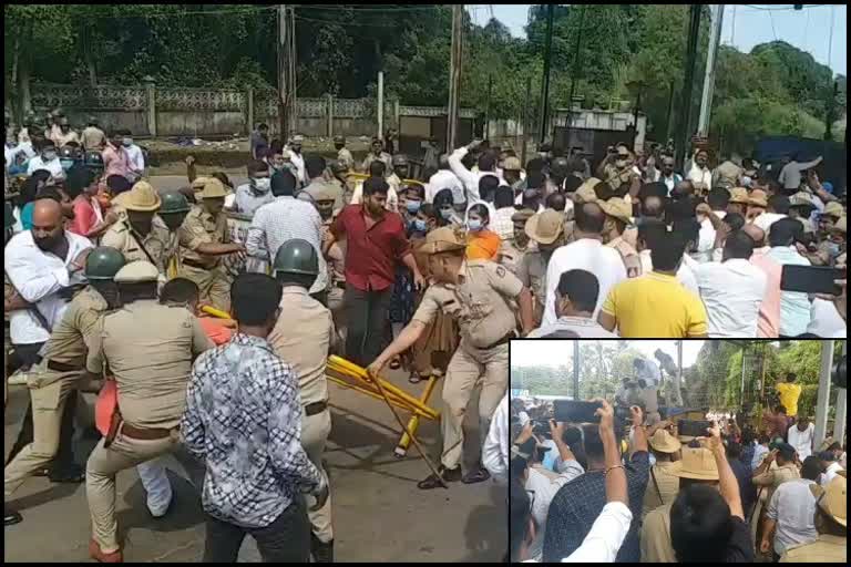 Protesters laid siege to the surathkal toll gate