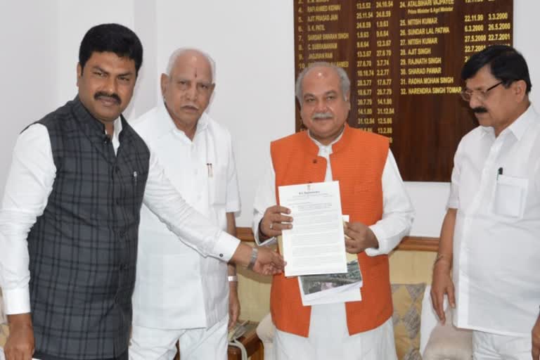 former-cm-yadiyurappa-met-central-minister-narendra-singh-thomar