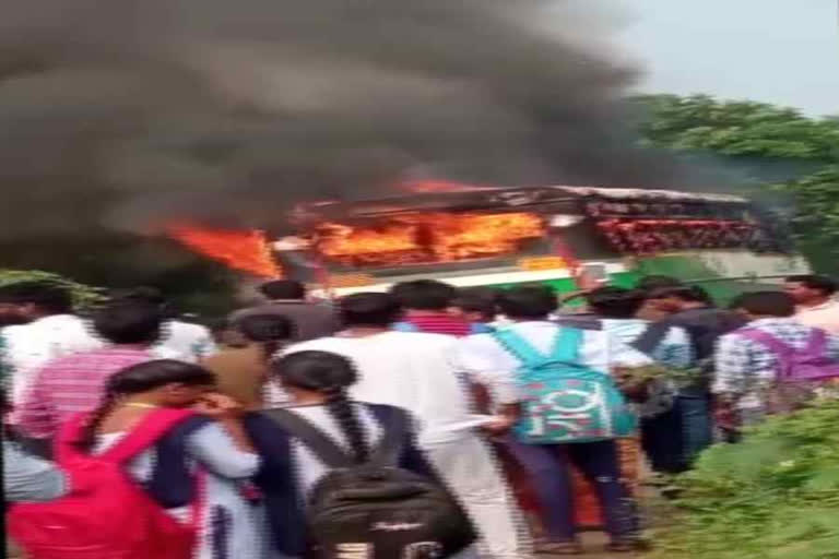 Fire in RTC Bus