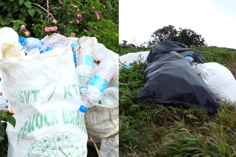 plastic bottles banned Idukki hill area  Forest guards have banned plastic bottles  കള്ളിപ്പാറ  kerala news  malayalam news  idukki news  പ്ലാസ്റ്റിക്ക് കുപ്പികൾക്ക് വിലക്കേർപ്പെടുത്തി  കള്ളിപ്പാറയിൽ പ്ലാസ്റ്റിക്ക് നിരോധനം  കേരള വാർത്തകൾ  മലയാളം വാർത്തകൾ  ഇടുക്കി വാർത്തകൾ  നീലക്കുറിഞ്ഞി പൂവിട്ട കള്ളിപ്പാറ  കള്ളിപ്പാറ മലനിര  പ്ലാസ്റ്റിക്ക് മാലിന്യങ്ങൾ നിറഞ്ഞു  kallipara Filled with plastic waste  kaliipara  neelakurinji kaliipara