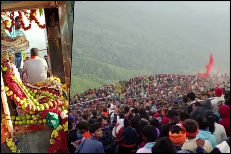 Devotees rush at Deviramma temple Chikkamagaluru