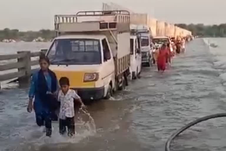 Devotees crossed brigde even overflowing