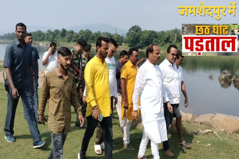 Former CM Raghubar Das inspected chhath ghat