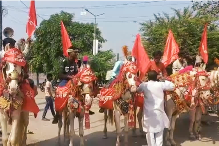 चंदौली में छठ पर घोड़ों की पूजा.