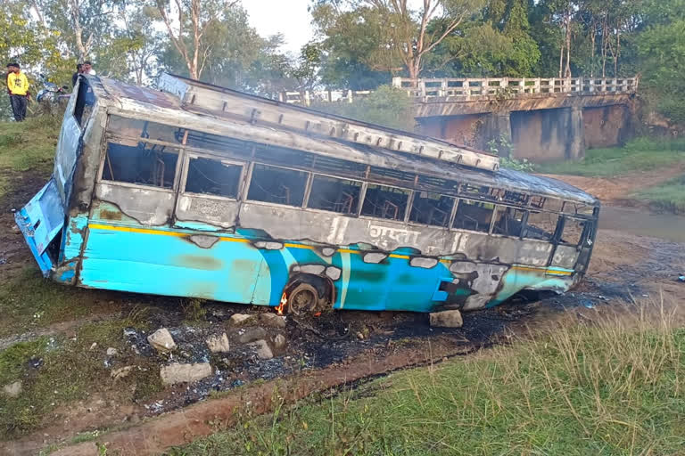Bus arson in Gumla