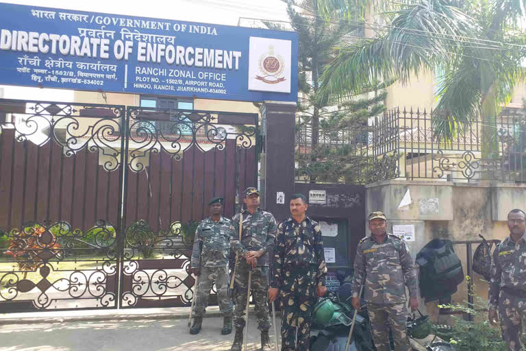 Heavy forces deployed for ED office security in Ranchi