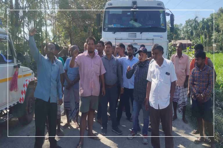 protest for demanding road construction in Kokrajhar