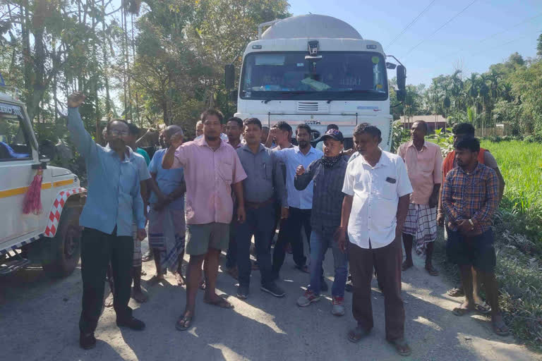 Protest in kokrajhar demanding redevelopment of road