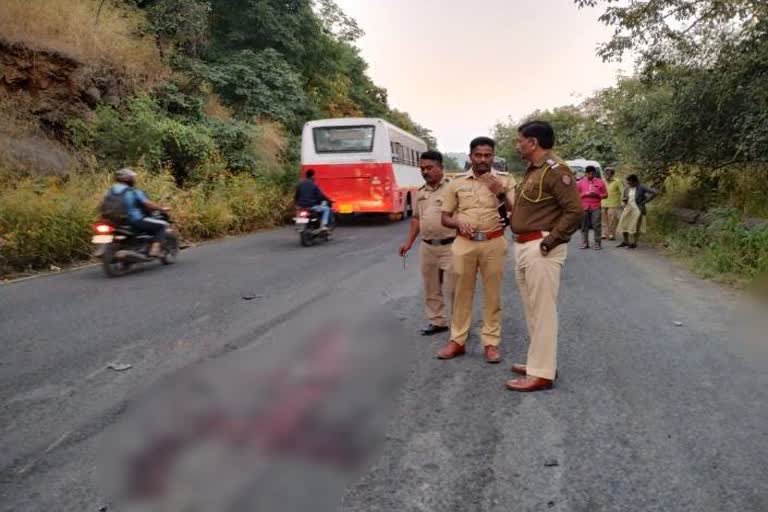 Accident of ST bus And Two Wheeler