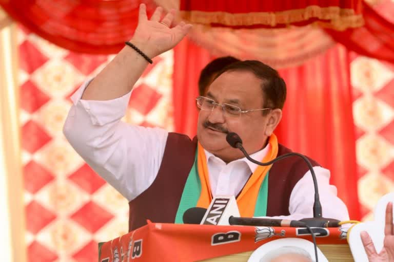 JP Nadda  BJP president JP Nadda  JP Nadda released manifesto for assembly election  himachal pradesh assembly election  JP Nadda offers from manifesto  himachal pradesh Sankalp Patra  national news  malayalam news  ദേശീയ വാർത്തകൾ  മലയാളം വാർത്തകൾ  ബിജെപി അധ്യക്ഷൻ ജെ പി നദ്ദ  ഹിമാചൽ പ്രദേശ് നിയമസഭാ തെരഞ്ഞെടുപ്പ്  ജെ പി നദ്ദ പ്രകടന പത്രിക  ഹിമാചൽ പ്രദേശ് തെരഞ്ഞെടുപ്പിനുള്ള പ്രകടന പത്രിക  അഞ്ച് പുതിയ മെഡിക്കൽ കോളേജുകൾ  ജെ പി നദ്ദ വാദ്‌ഗാനങ്ങൾ  എട്ട് ലക്ഷം തൊഴിലവസരങ്ങൾ  പെൺകുട്ടികൾക്ക് സ്‌കൂട്ടറുകൾ  പ്രകടന പത്രിക പുറത്തിറക്കി ജെ പി നദ്ദ  ജെ പി നദ്ദ