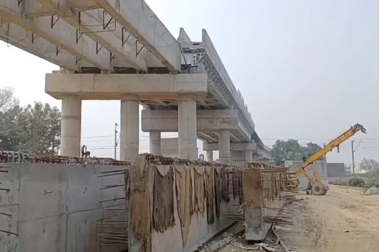 Under construction bridge in Palwal