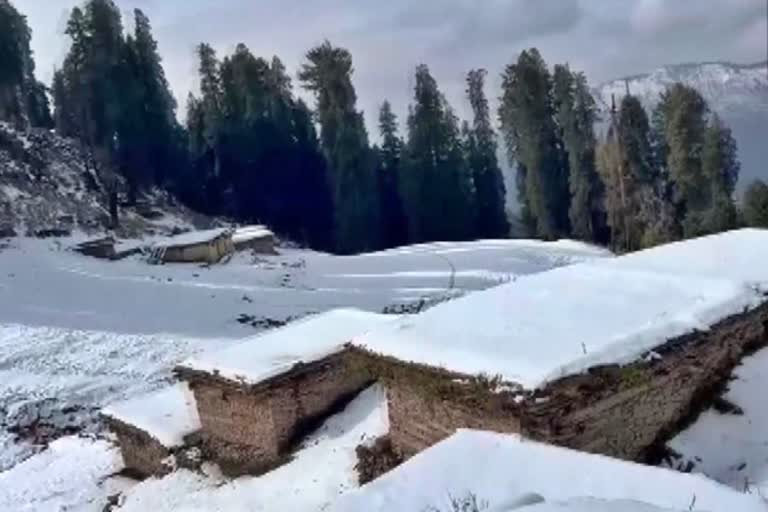 high altitude areas witness snowfall in J&K