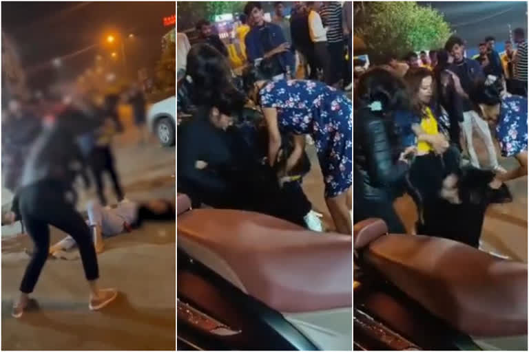 Three booked after viral video shows them beating up woman in Indore  Indore  Indore viral video case  ഇരുപത്തിയഞ്ചുകാരിയെ മര്‍ദിക്കുന്ന വീഡിയോ  ഇന്‍ഡോര്‍  മധ്യപ്രദേശ്  എംഐജി പൊലീസ് സ്‌റ്റേഷന്‍