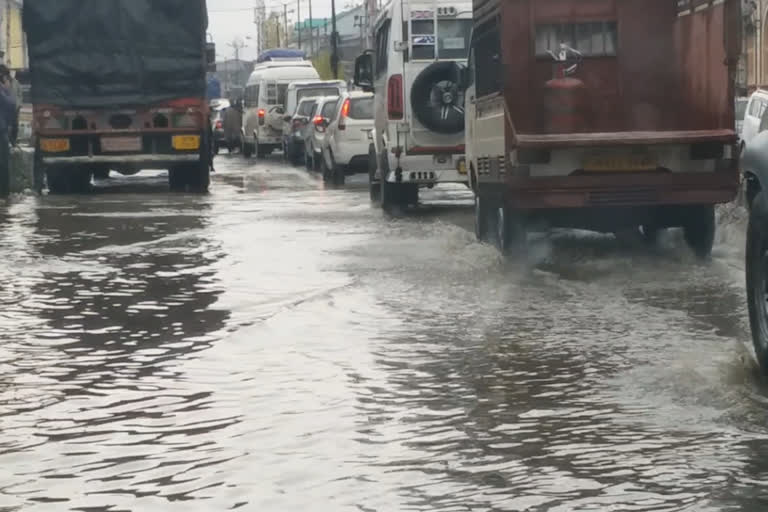 water logging Occurred in Anantnag due to rainfall