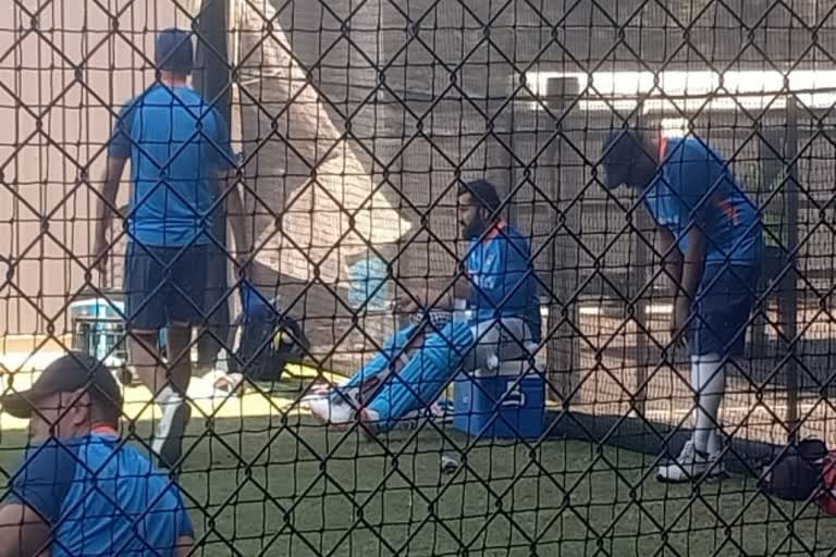 Indian captain Rohit Sharma hit on his right hand during a practice session in Adelaide before T20 world cup semifinal