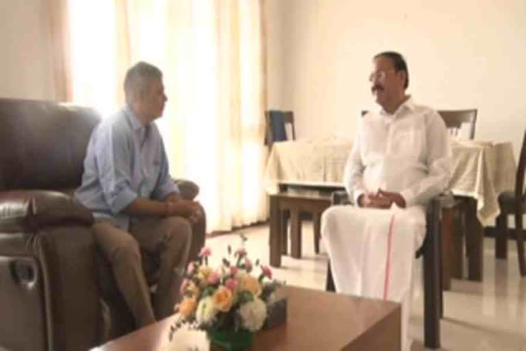 Ex Vice president Venkaiah Naidu met School friend in Chennai