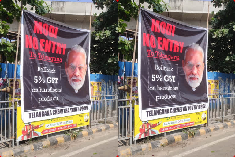 flexies against modi in Hyderabad