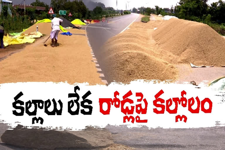 Farmers pouring crop on roads