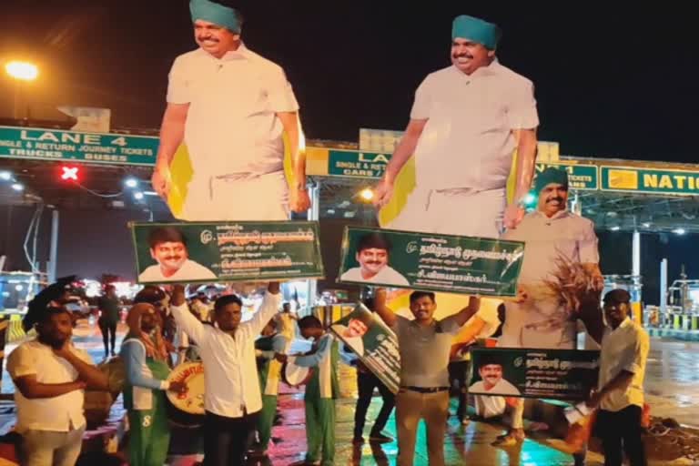 பிரதமரை வழி அனுப்பி விட்டு திரும்பிய ஈபிஎஸ்-க்கு கொட்டும் மழையில் வரவேற்பு...