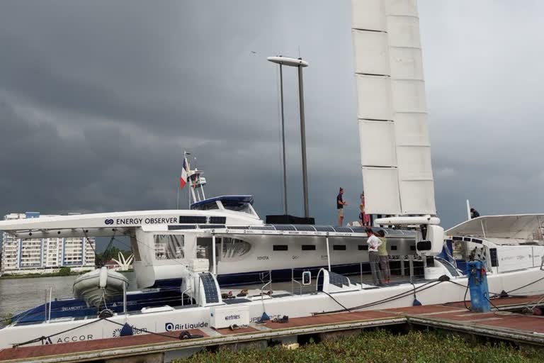 World's first multi-renewable-energy-fuelled boat Energy Observer reaches Kochi