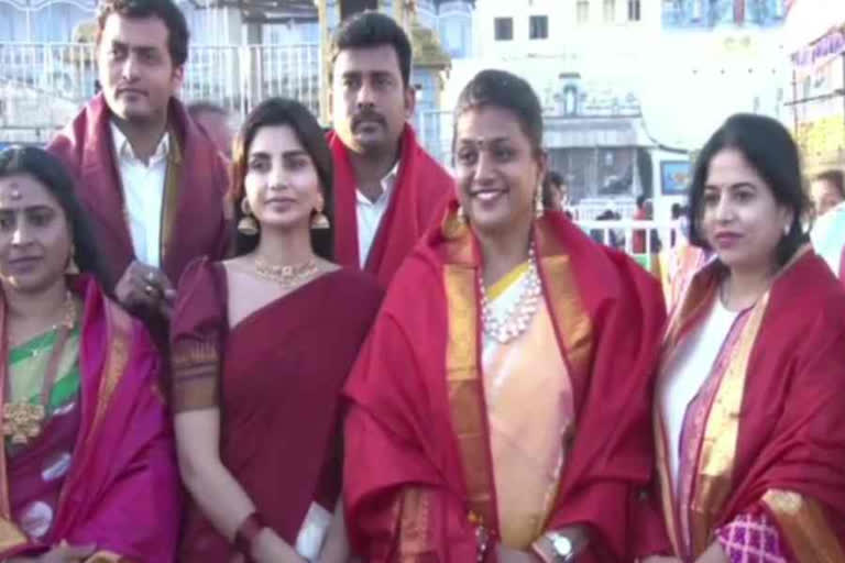 Mnister Roja Visited Tirumala Temple