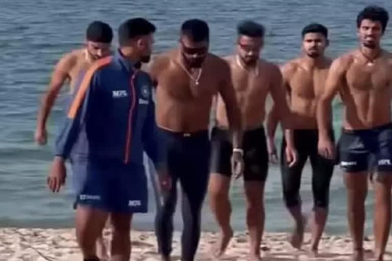 team india cricketers flaunt abs beach wellington ahead 1st t20 vs nz