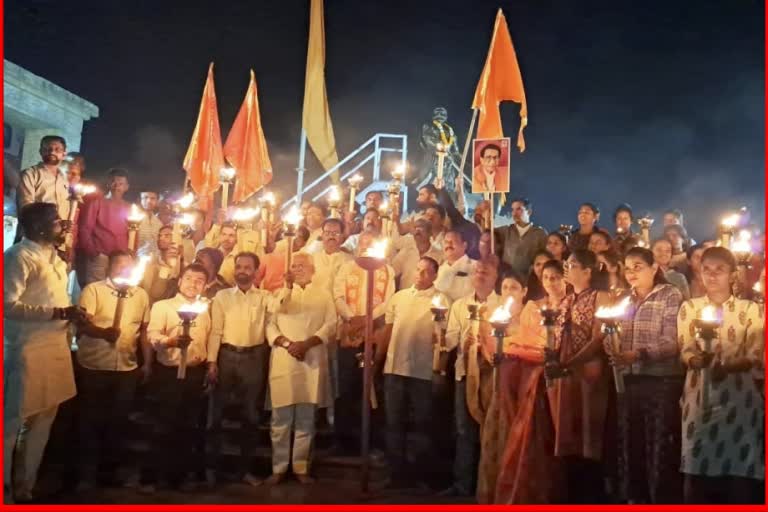 Torches lit by Shiv Sainiks