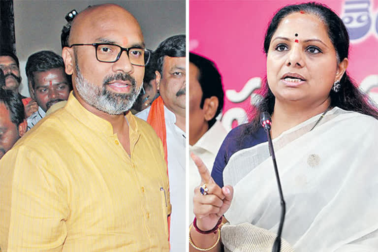 bjp mp arvind vs mlc kavitha issue in telangana