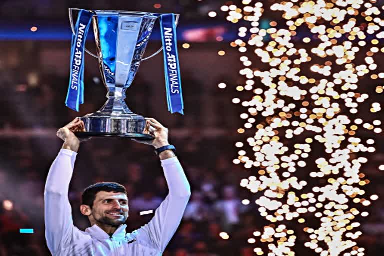 Novak Djokovic  roger federer  ATP finals  Novak Djokovic beat casper ruud  casper ruud  नोवाक जोकोविच ने कैस्पर रूड को हराया  नोवाक जोकोविच  कैस्पर रूड  रोजर फेडरर  एटीपी फाइनल्स