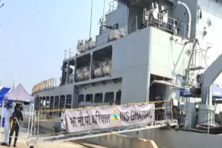 war vessel INS Gharial reached to Paradip port for two days health camp