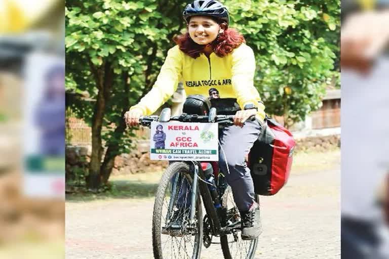 kerala girl set cycle journey to 22 countries