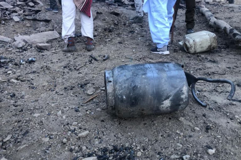 Mother Son charred cylinder explodes