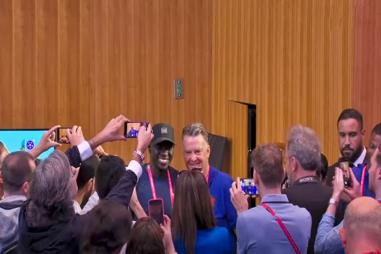 FIFA World Cup: Netherlands coach Van Gaal hugs reporter