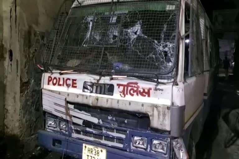 Villagers pelted stones at the police