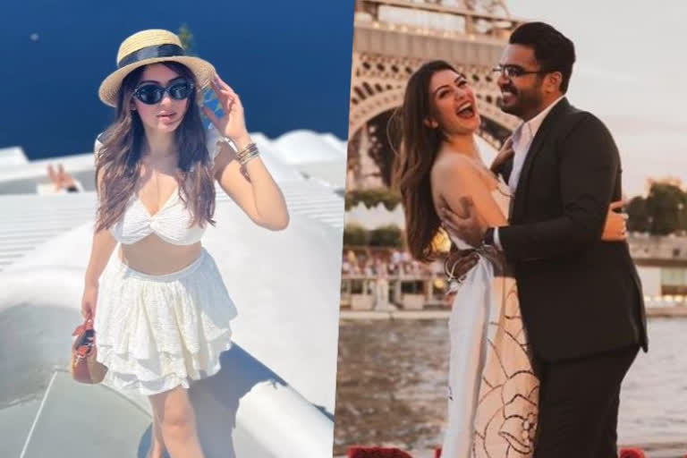 Hansika Motwani shares video from Greece bachelorette