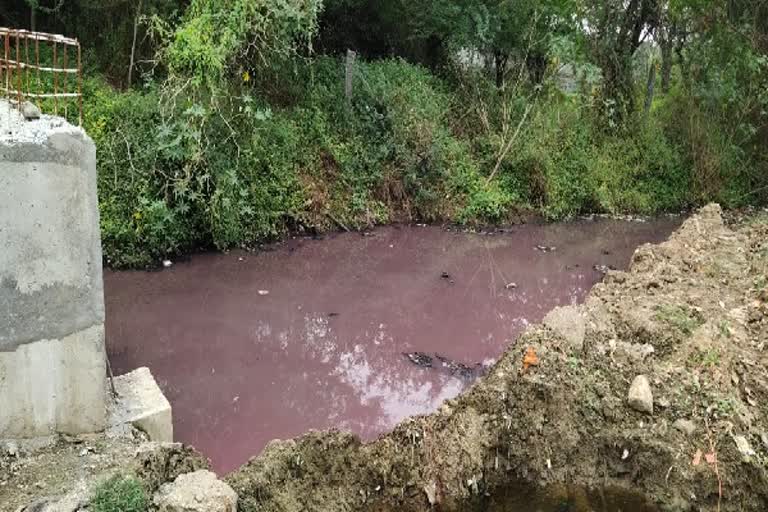 திருமணிமுத்தாற்றில் சாயக்கழிவு கலப்பு