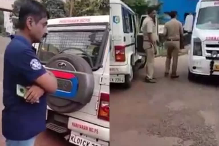 mobile ICU ambulance  mobile ICU ambulance nurse arrest  police arrested drunken staff on duty time  police arrested drunken staff from icu ambulance  kannur  മൊബൈല്‍ ഐസിയു ജീവനക്കാരന്‍ പിടിയില്‍  മൊബൈൽ ഐസിയു ആംബുലൻസ്  കണ്ണൂർ  പിലാത്തറ  മെഡിഹബ് ഹെല്‍ത്ത് കെയര്‍