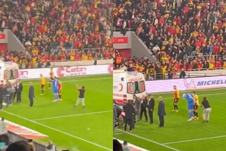 turkish footballer attacked during match video went viral